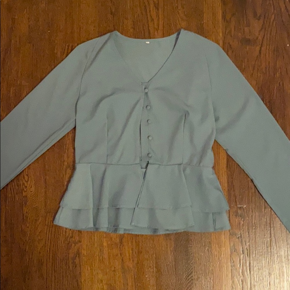 turquoise blouse